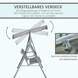 Outsunny Hollywoodschaukel Grau 3-Sitzer