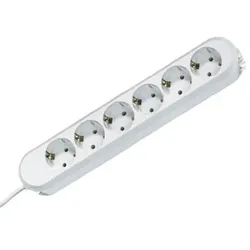 Steckdoseneinheit SMART 6xCEE7/3 ws Strom 5,0m CEE7/7
