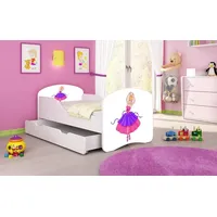 Luxusbetten24 Kinderbett Luna mit Stauraum und verschiedenen Motiven 140x70 Princess