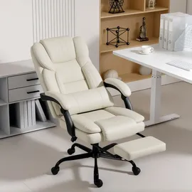 Homcom Bürostuhl Kunstleder Beige