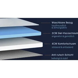 Newentor Matratzen Topper 180 x 200 cm weiß