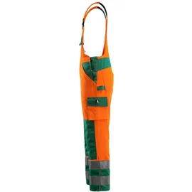 Mascot Safe Compete Warnlatzhose mit Knietaschen Barras Latzhose hi-vis orange/grün