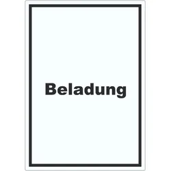 Beladung Aufkleber mit Text Transport Fracht hochkant A6 (105x148mm)