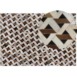 Teppich Leder braun/grau 160 x 230 cm TUGLU