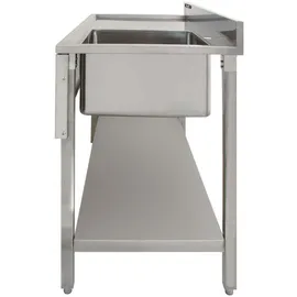 MONSTER SHOP Gastrospüle Spültisch Edelstahl Spülbecken 1 Becken Rechts Spültheke Waschtisch