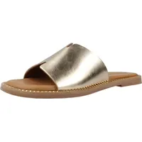 TAMARIS Damen Mules Pantoletten Leder Sommer; LIGHT GOLD/metallic; 38 EU