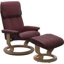 Stressless Relaxsessel "Admiral", rot (bordeaux batick), B:87cm H:101cm T:78cm, Leder BATICK: BATICK ist ein leicht korrigiertes, durchgefärbtes und genarbtes Möbelleder, bei dem die meisten Unebenheiten und Spuren in der Regel entfernt wurden.