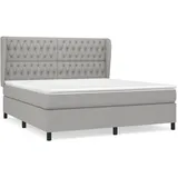 vidaXL Boxspringbett mit Matratze Hellgrau 180x200 cm Stoff1379451