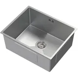 ML-Design Spülbecken aus Edelstahl 50 x 40 cm Rechteckig 1 Becken mit Siphon
