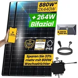 EPP.Solar 880W Balkonkraftwerk mit Speicher Komplettset Bifaziale Photovoltaik Solaranlage mit Growatt NEO 800W WIFI Wechselrichter Smart Mini PV Anlage