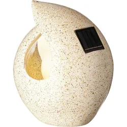 Lumineo LED Solar Tischleuchte 17x13x19cm Keramik gesprenkelt Warmweiß