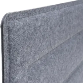 Mendler Tischtrennwand HWC-G76, Büro-Sichtschutz Schreibtisch Pinnwand, Schallschutz Stoff/Textil mit Prägung ~ 100x30cm grau