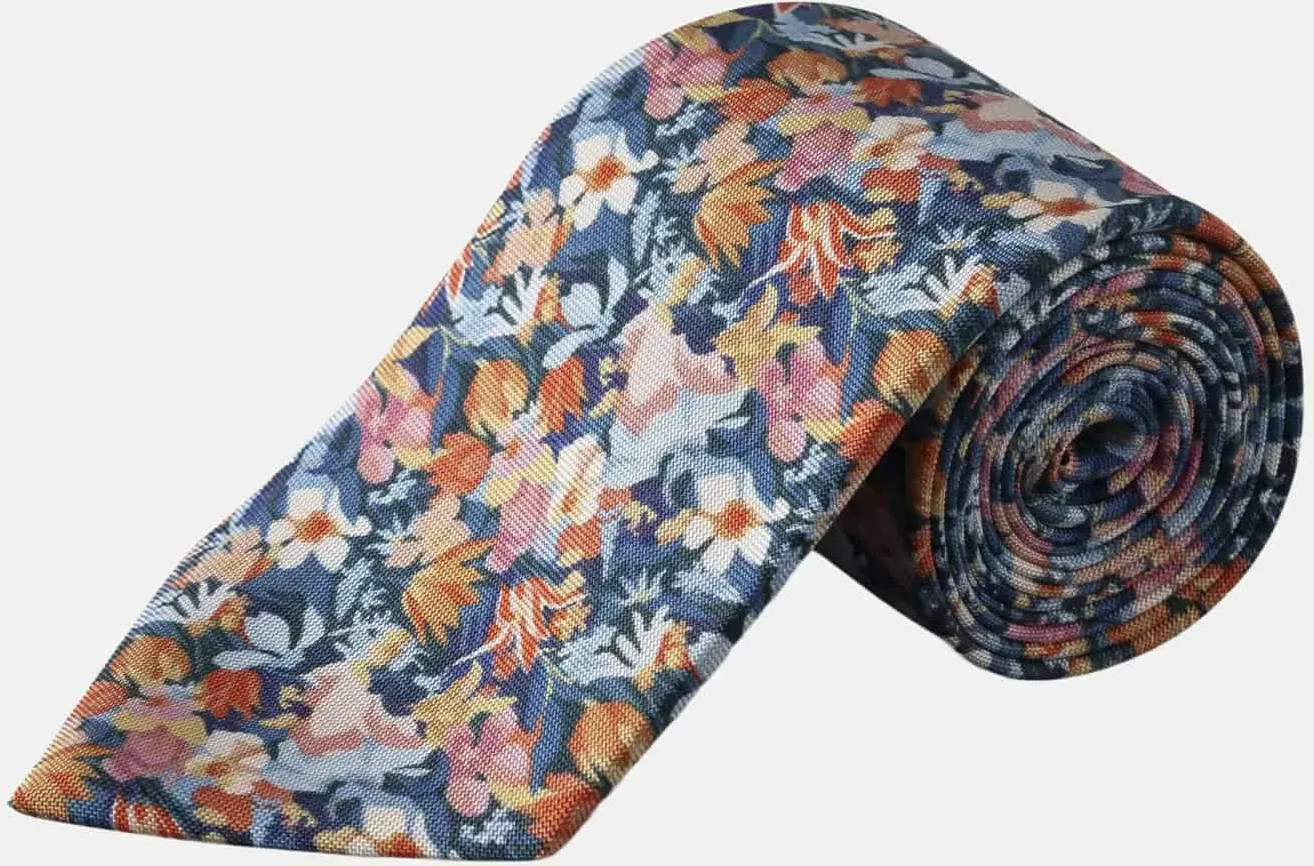 Florale Seidenkrawatte Mehrfarbig