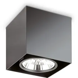 Ideal Lux Aufbaustrahler MOOD SQUARE QPAR111, 15x15cm, inkl. GU10 50W 2700K, schwenkbar, Schwarz IDEA-243931