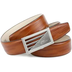 Ledergürtel ANTHONI CROWN, Damen, Gr. 110, braun (cognac), Rindsleder, unifarben, klassisch,elegant, Gürtel, Leicht bombiert