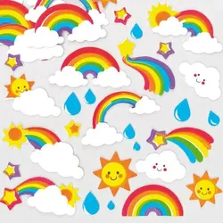 Sticker Regenbogen aus Moosgummi (pro Set 120) Bastelbedarf Verzierung & Dekorationen