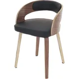 Einzelst�ck | Besucherstuhl Pula, Stuhl, Holz Bugholz Retro-Design ~ Polster schwarz