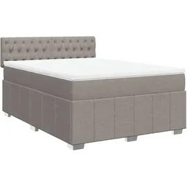 vidaXL Boxspringbett mit Matratze Taupe 140x200 cm Stoff