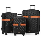 Songmics Hartschalen-Trolley 4-Rollen L 55 cm / 65 l schwarz