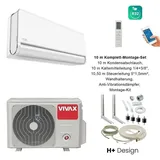 VIVAX H+ Design Weiß + 10 m Komplett Montageset Split Klimaanlage 3D Swing A+++