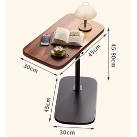 luxuskollektion Beistelltisch Holz C Form Höhenverstellbar Schwarz Flip