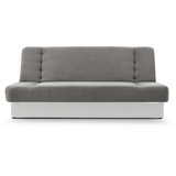 mb-moebel MOEBLO Schlafsofa Cyprus – Sofa Kippsofa Klappsofa Click-Clack Couch für Wohnzimmer Federkern Sofagarnitur Polstersofa mit Bettkasten und Schlaffunktion 192x85x92 cm (Grau + Weiß - Soro 90 + Soft 17)