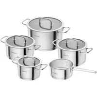HENCKELS Pulse Kochtopfset 5-tlg,Glasdeckel, 18/10 Edelstahl, für alle Herdarten inkl. Induktion