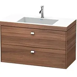 Duravit Brioso c-bonded Waschtisch mit Unterbau BR4607N1079 100x48, Nussbaum Natur/Chrom, o. Hahnl