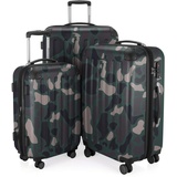 Hauptstadtkoffer - SPREE - 3er Trolley-Set Rollkoffer Reisekoffer, (S, M und L) Koffer-Set, 4 Doppel-Rollen, , Camouflage