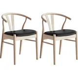 Hammel Furniture Holzstuhl Findahl by Hammel Frida (Set, 2 St), Massivholz, gepolsterte Sitzfläche, versch. Farbvarianten beige|grau