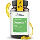 [NEU] Omega 3 Vegan - Algenöl Kapseln mit EPA + DHA - Laborgeprüft - aus nachhaltigen Aquakulturen, Veganes Omega 3-90 Stück - von NovaNature©