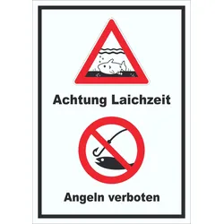 HB-Druck Achtung Laichzeit Angeln verboten hochkant Schild A0 (841x1189mm)