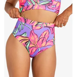 Bikini-Hose Damen hoher Taillenbund - Rosa Longi violett XS