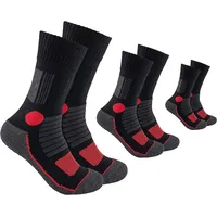 FOOTNOTE Wandersocken 3 Paar Schwarz/Rot 39-42