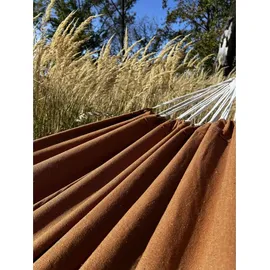Potenza Outdoor Hängematte mit Gestell für 2 Personen I Baumwolle Doppelhängematte XXL 220x160, 200kg I Hängemattengestell 220kg, wetterfest - Braun