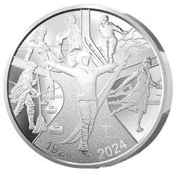 Feinsilber-Gedenkprägung "100 Jahre Olympische Winterspiele"
