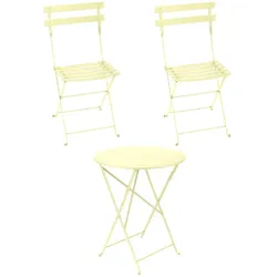 Fermob - Bistro Klapptisch + 2 Klappstühle, zitronensorbet