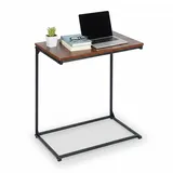 Relaxdays Beistelltisch für Laptop Dunkelbraun,Schwarz