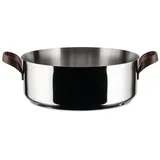 Alessi PU102/24 Schmortopf mit Zwei Griffen aus Edelstahl, Griffe aus Edelstahl mit PVD-Beschichtung, Braun