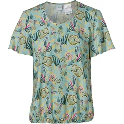 Viskose-Bluse, Druck mint, 44/46