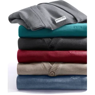 Marco Donati Cardigan MARCO DONATI, Herren, Gr. 60, grau (grau, meliert), 100% Schurwolle, unifarben, Langarm, Strickjacken