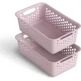 ProHome Aufbewahrungskorb Modularer Kunststoffkorb 25 x 16 x 8 cm rosa