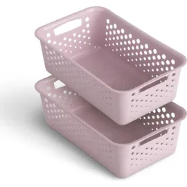 ProHome Aufbewahrungskorb Modularer Kunststoffkorb 25 x 16 x 8 cm rosa