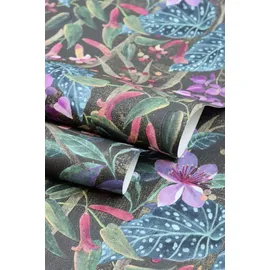 Rasch Textil Vliestapete Curiosity 10,05 m x 0,53 m 0 g Türkis/Lila/Schwarz 538236