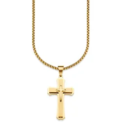 Kette mit Anhänger »Schmuck Geschenk Halskette Kreuz, Venezianerkette«, 24548619-0 gelbgoldfarben