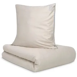 Bugatti Bettgarnitur unifarben Beige 155 x 220 cm + 80 x 80 cm