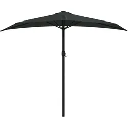 vidaXL Balkon-Sonnenschirm Alu-Mast Schwarz 270x144x222cm Halbrund