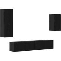 VidaXL TV-Schranksatz mit Regal 4 pcs Schwarz Eiche 30,5