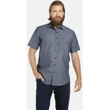 Jan Vanderstorm Kurzarmhemd Blau/Weiß 5XL