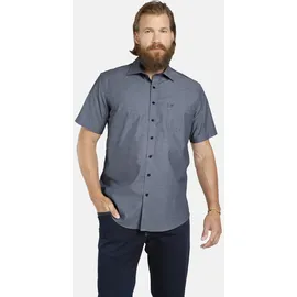 Jan Vanderstorm Kurzarmhemd Blau/Weiß 5XL